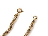 two pairs of gold plated chain earrings with a clasp