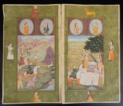 Deux folios illustrés, Inde, XXème siècle. - Photo 1