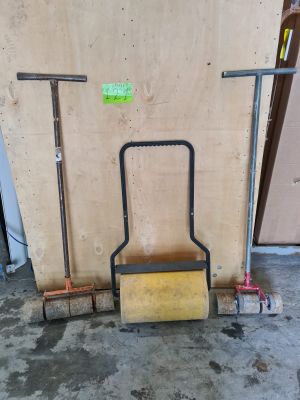 Lot de matériel de pose – rouleau à gazon & rouleaux à marou…