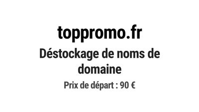 Nom de domaine toppromo.fr. Catégorie: Commerce et e-commerc…