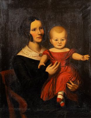 Thomas Henwood (1797-1861) "Portrait d'une mère et d'un enfa…