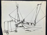 an image of a drawing of a boat in a body of water