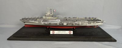 an image of a model of a large aircraft carrier