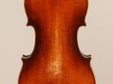an old violin with a wooden back and a long neck