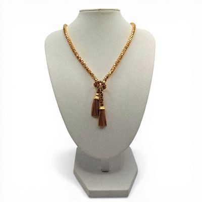 Collier en or jaune (750 millièmes) à maille tube retenant d…