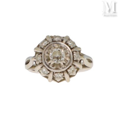 une image d'une bague en diamant sur fond blanc