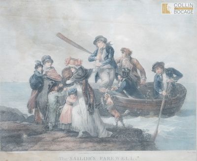 The Sailor Farewell Estampe en couleur par Brown. Londre 180…