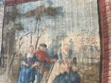 an image of a painting of a man and a woman walking in a forest