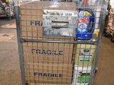 a cart that has a lot of items in it