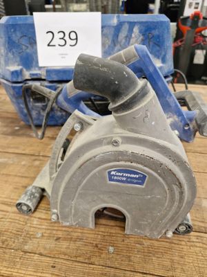 a close up of a circular saw on a table in a store