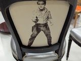 a chair with a picture of elvis presley on it