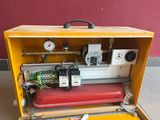 a yellow box with a bunch of electrical equipment inside of it
