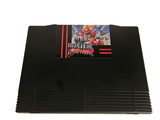 a black gameboy with a red stripe on it