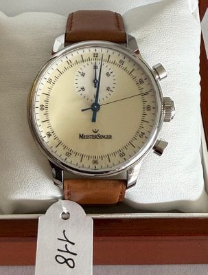 Montre Chronographe en acier, signée - MEISTERSINGER - SINGU…