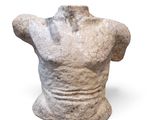 statue of a man ' s torso on a white background
