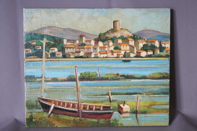 Max TOUTAIN (1935-2006) "Le village vu de ma fenêtre"