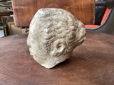 a rock sitting on top of a wooden table