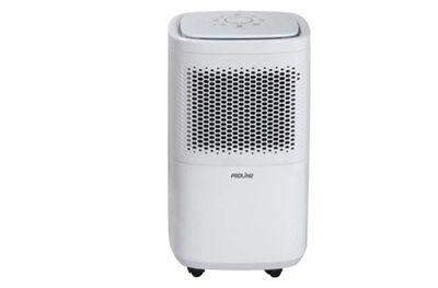 un climatiseur portable blanc posé sur une table blanche