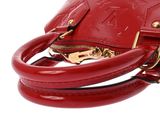 louis vu vu vu red leather handbag with gold hardware