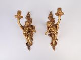 paire de couverts anciens en laiton ornés de motifs « cherensils »