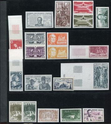 several different types of stamps are displayed on a black surface