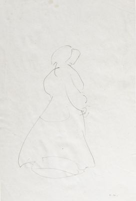 an image of a drawing of a woman in a long dress