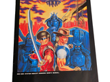 a poster of a man and a woman holding swords