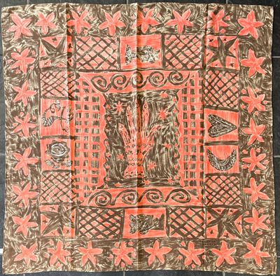 CHRISTIAN LACROIX. Carré en twill de soie imprimée à décor s…