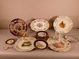 a table with a lot of plates and plates on it