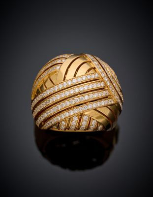 a gold and diamond ring, by van cleef