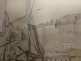 a picture of a drawing of a boat in the water