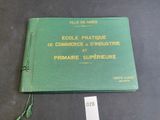 an image of a green book with a tag on top of it