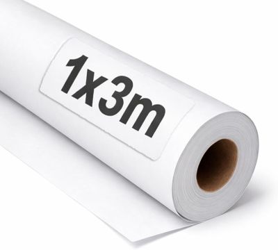 un rouleau de papier blanc sur lequel est inscrit « 1 x 3 m »