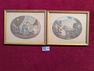 Réunion de 2 gravures XVII "Coucou" et "Quand l'hymen dort, …