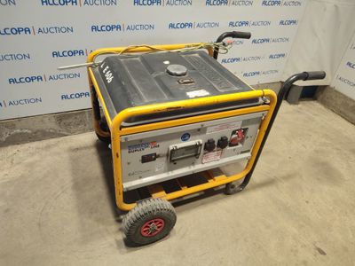 an image of a portable generator sits in a garage
