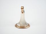 an image of a white and gold candle holder on a white background