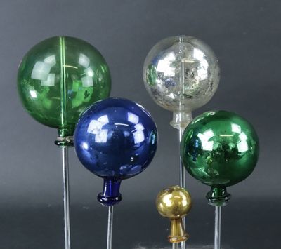 Lot de 5 boules en verre de couleur avec col de positionneme…