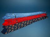 three different colored ties laying next to each other on a blue surface