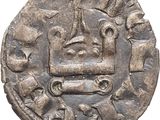 a silver coin with a crown on top of it