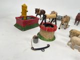 a lot of toy animals that are on the ground
