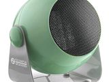 an image of a green fan heater on a stand