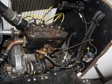 a close up view of an old car engine