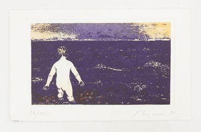 an image of a picture of a person standing in the water
