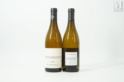 deux bouteilles de vin posées l'une à côté de l'autre sur une surface blanche