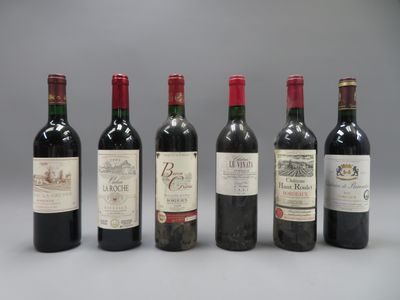 6 bouteilles dont Château La Roche 2002, Château de Bernadon…