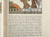 two pages of a book with illustrations of people and animals
