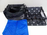 two bags that are sitting next to each other on a table
