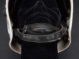an image of a close up of a helmet on a mannequin head