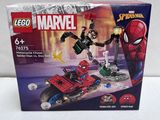 spider - man and green goblin battle in the box of the lego spider - man set