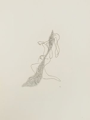 dessin représentant une femme aux cheveux longs, coiffée d'un chapeau
